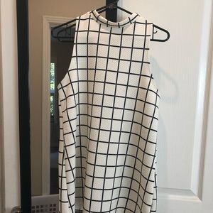 White & black grid dress.